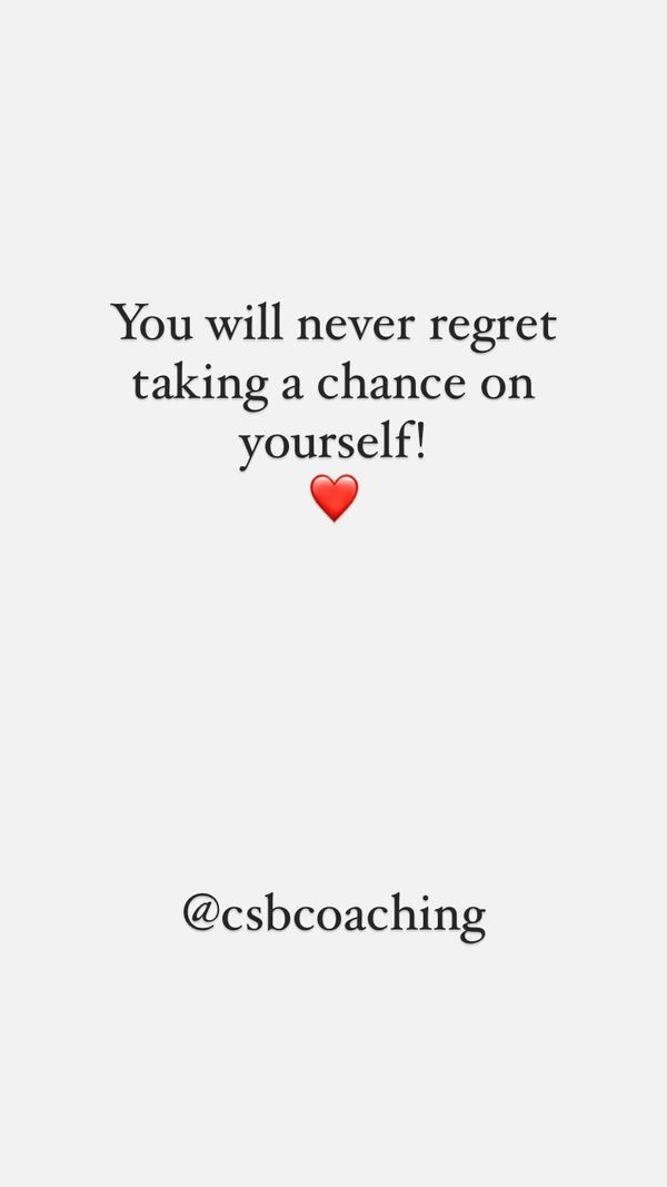 Take a chance on yourself