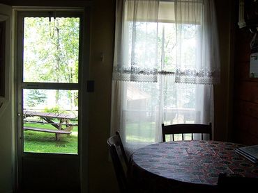 Dining table with window