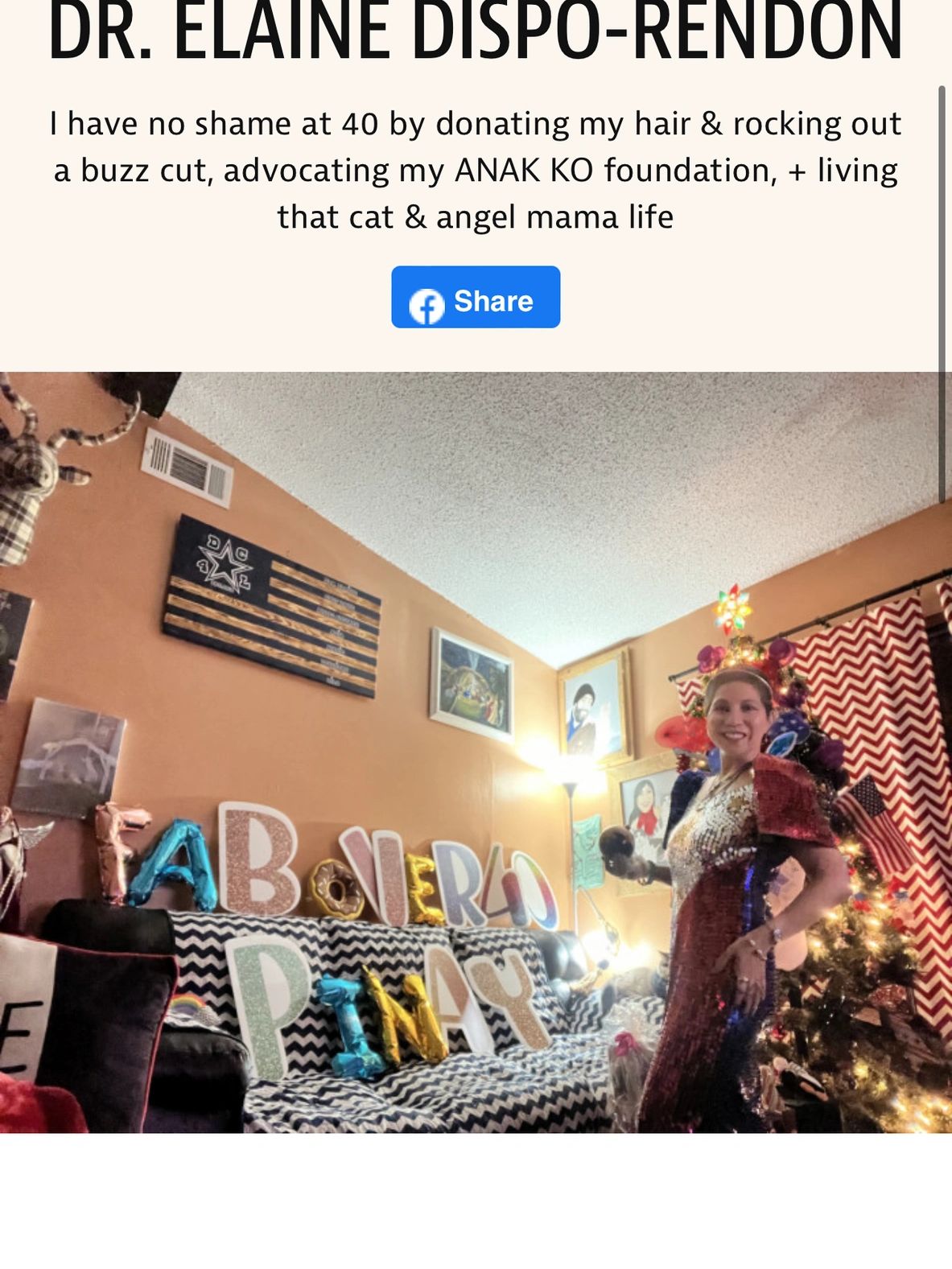 Woman in sequined evening gown with white cat by lit tree