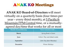 ANAK KO Meeting Schedule