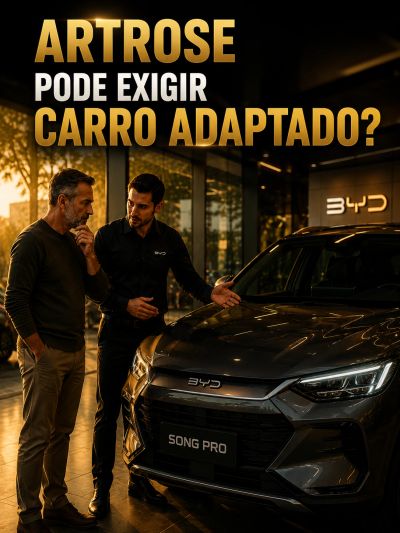 Homem na BYD perguntando ao despachante sobre adaptacao pcd.