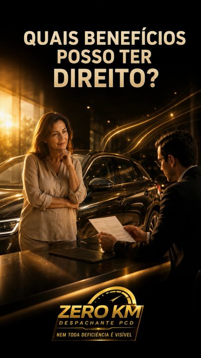 Mulher avaliando IPI, ICMS e IPVA, representando benefícios para compra do carro PCD.