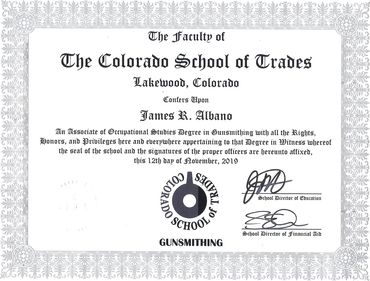 Gunsmith degree master gunsmith training certification certified school CST