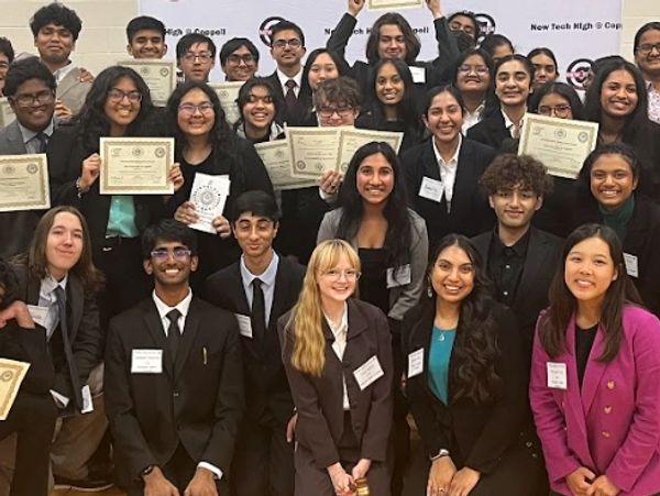 New Tech High @ Coppell delegation and award winners during the Model Arab League 2024 conference.