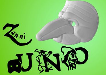 The mask of Zanni on a green background
