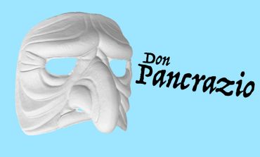 The mask of Pancrazio on a blue background