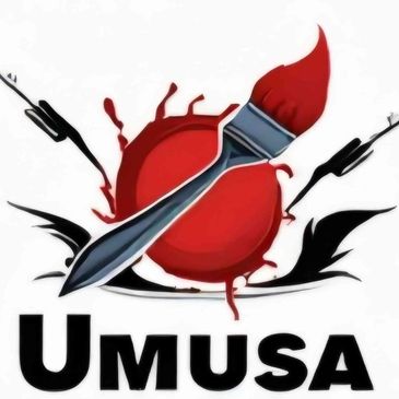 Logo featuring a red paintbrush and paint splatters with the text 'UMUSA'.