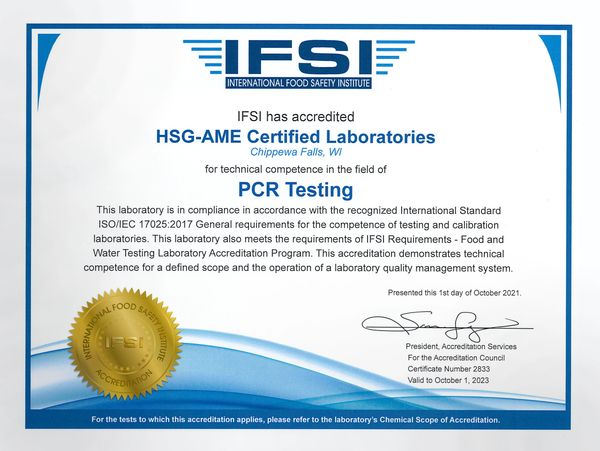 IFSI registrations pcr lab certification