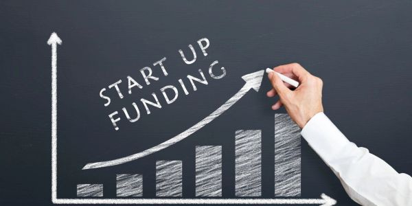 Chalk graph showing increasing startup funding.