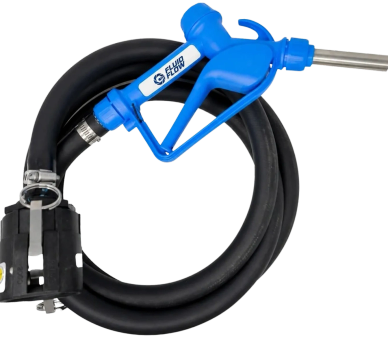 Fluid Flow manual DEF gravity feed kit with hose, dispensing nozzle and IBC tote connection