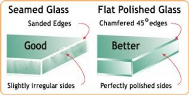Photo showing difference between polished and seamed edges.