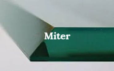 Photo of glass with mitered edge.