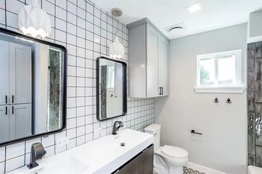 bathroom, vanities, square tile, white, clean, interior design , lighting, interior design