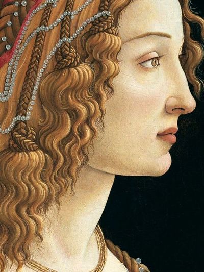 Botticelli, portrait of Simonetta Vespucci, detail