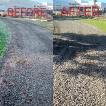 There was nice mound running down the middle of the driveway. The owner said the mound would scrape