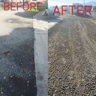 Eliminated some potholes at the start of the concrete.