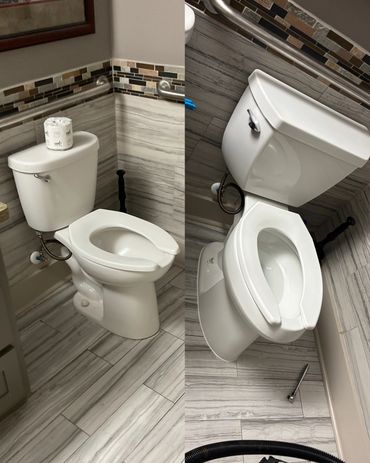 Regular toilet to Pressure Assist Toilet Replacement