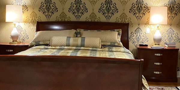 Custom Bedding 
elegant bedroom
