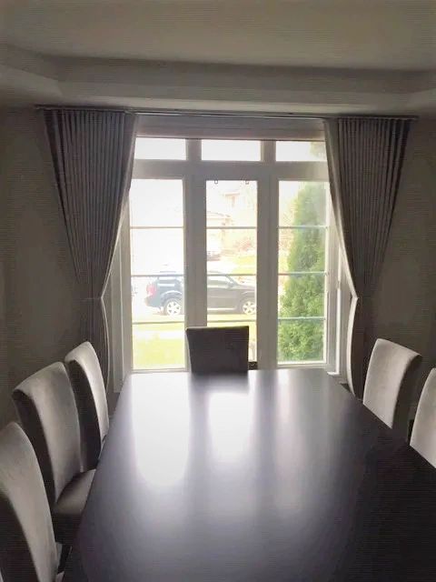 Dining Room drapery
Ripplefold drapery
decorative drapery hardware 
custom drapery 
formal drapery