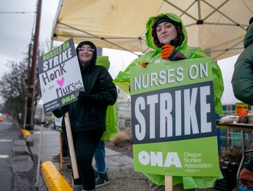 striking healthcare workers
striking hospital
replacement workers for hospital