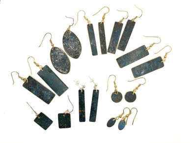 Boucle d'oreilles laiton patiné