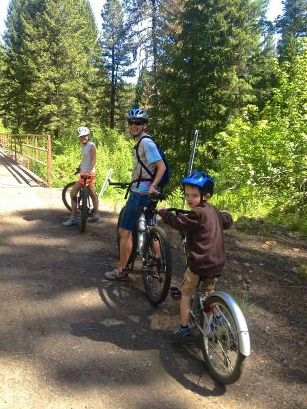 Biking on trail, trees, biking near me, trails near me, idaho