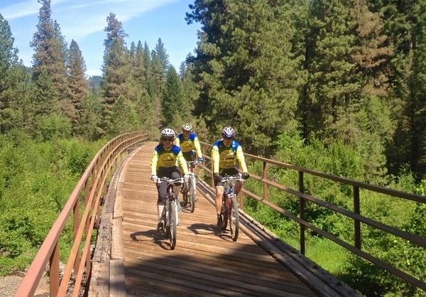 Biking on trail, trees, biking near me, trails near me, idaho
