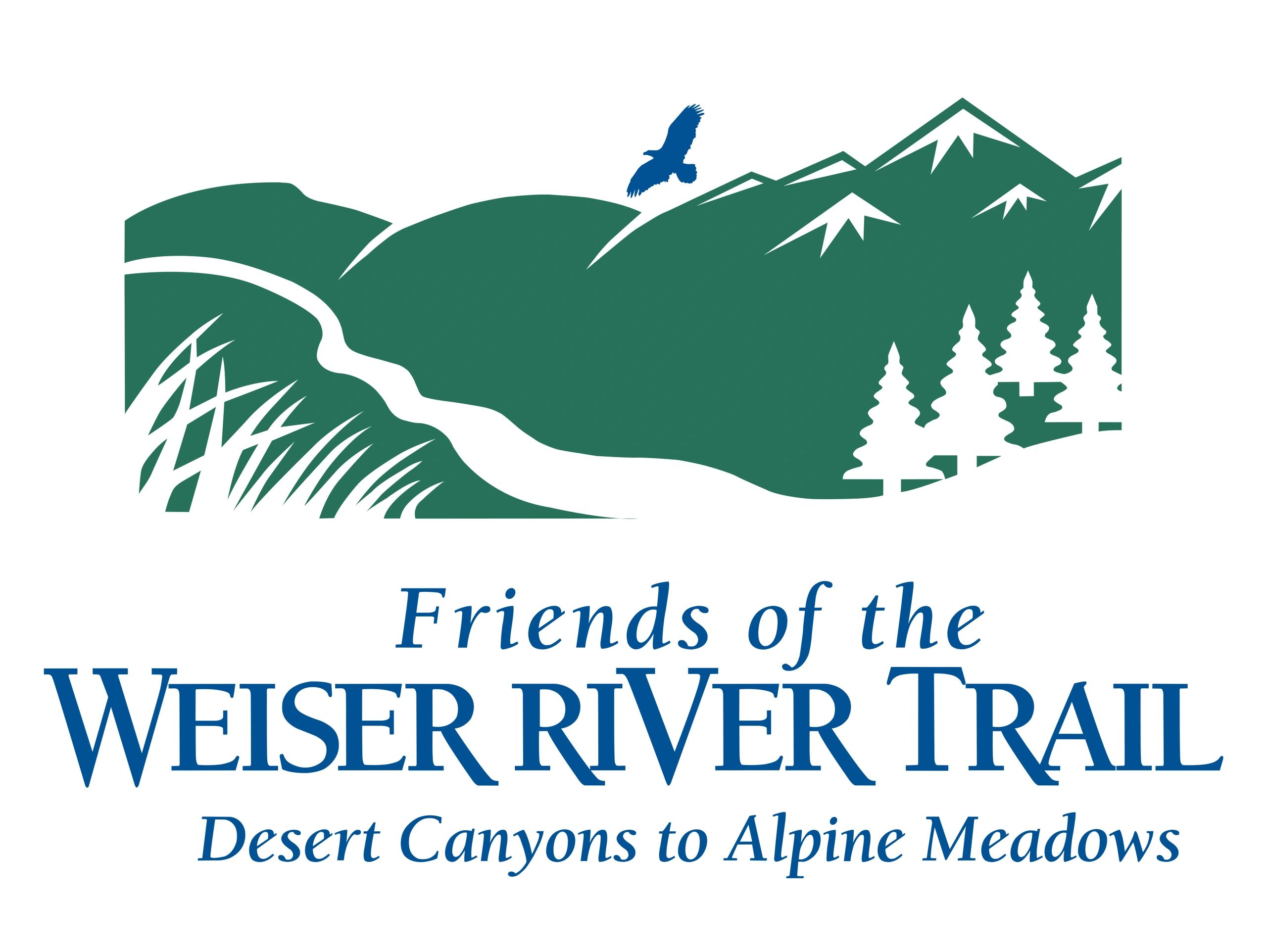 Weiser river trail logo, "desert canyons to alpine meadows"