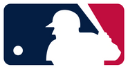 The MLB logo with a batter silhouette and a ball.