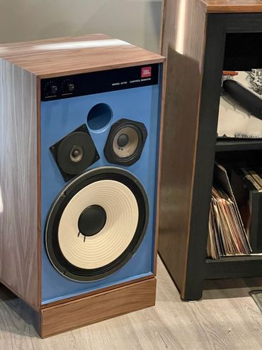 JBL 4311B Completely Restored on Custom Made Risers. New Reproduction Labels and Recapped Crossovers