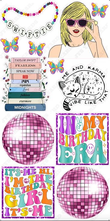 Taylor Swift inspired lawn signs including in my birthday era and Hi Its me I'm the birthday girl.