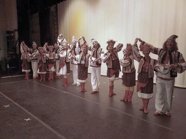 Kyiv Ukrainian Dance Ensemble preparing to perform at the United for Ukraine Benefit Concert