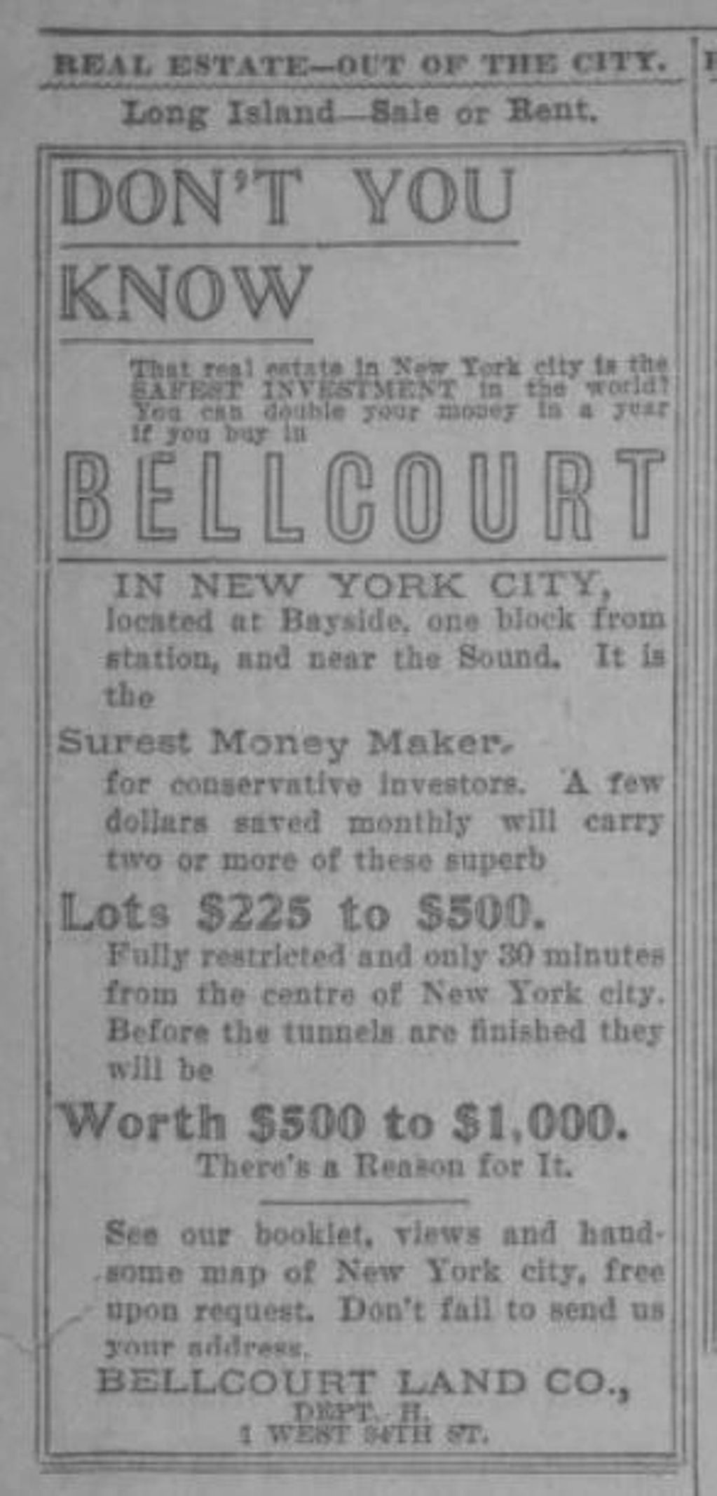 Long Island Real Estate 
March 7, 1906, NY Herald 