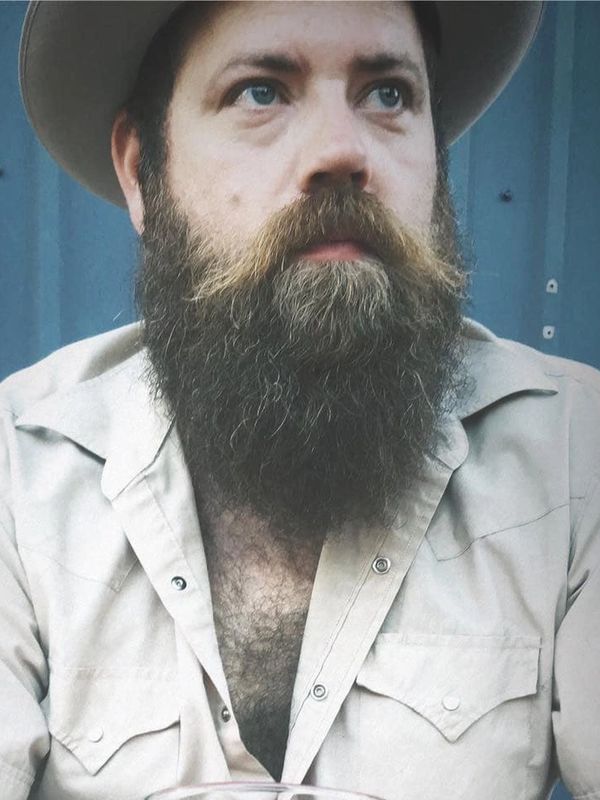 Mikey gazing. Chest Hair. Beard