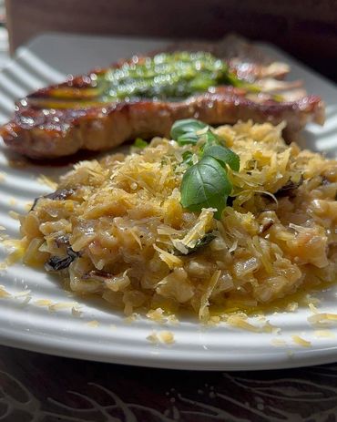 Caulirisotto and Steak