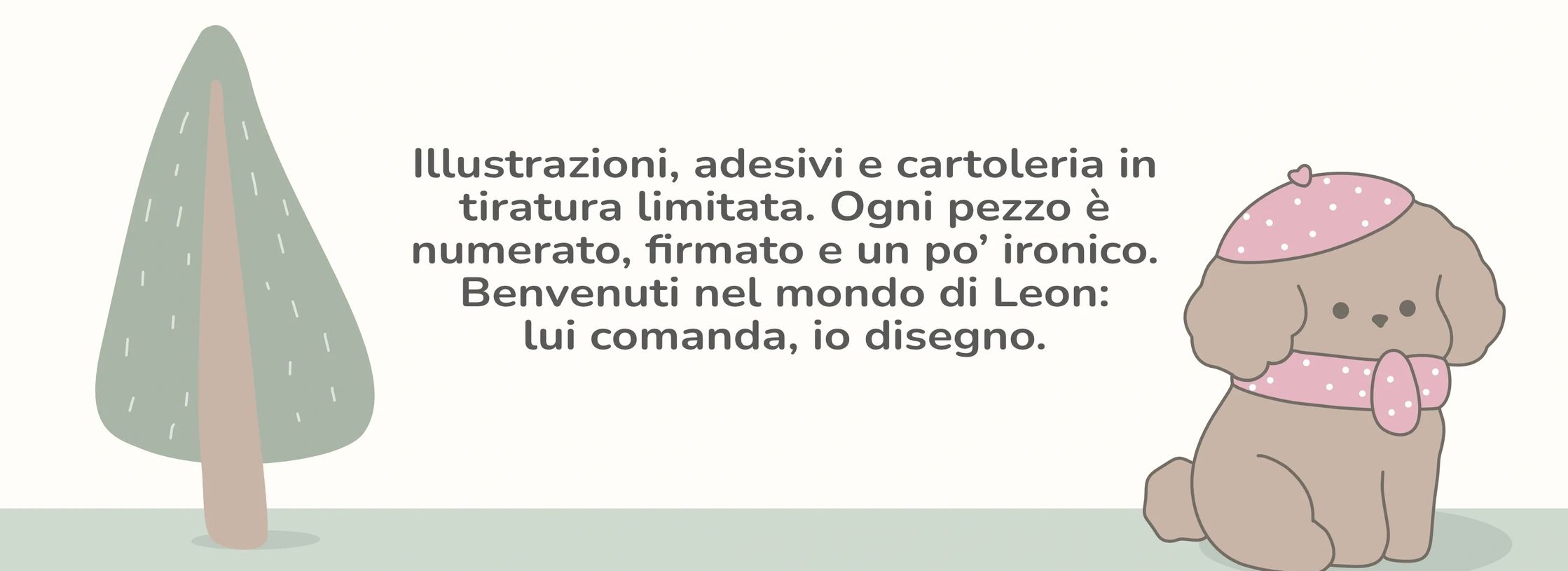 illustrazione fatta a mano  di cane barboncino e albero molto cute