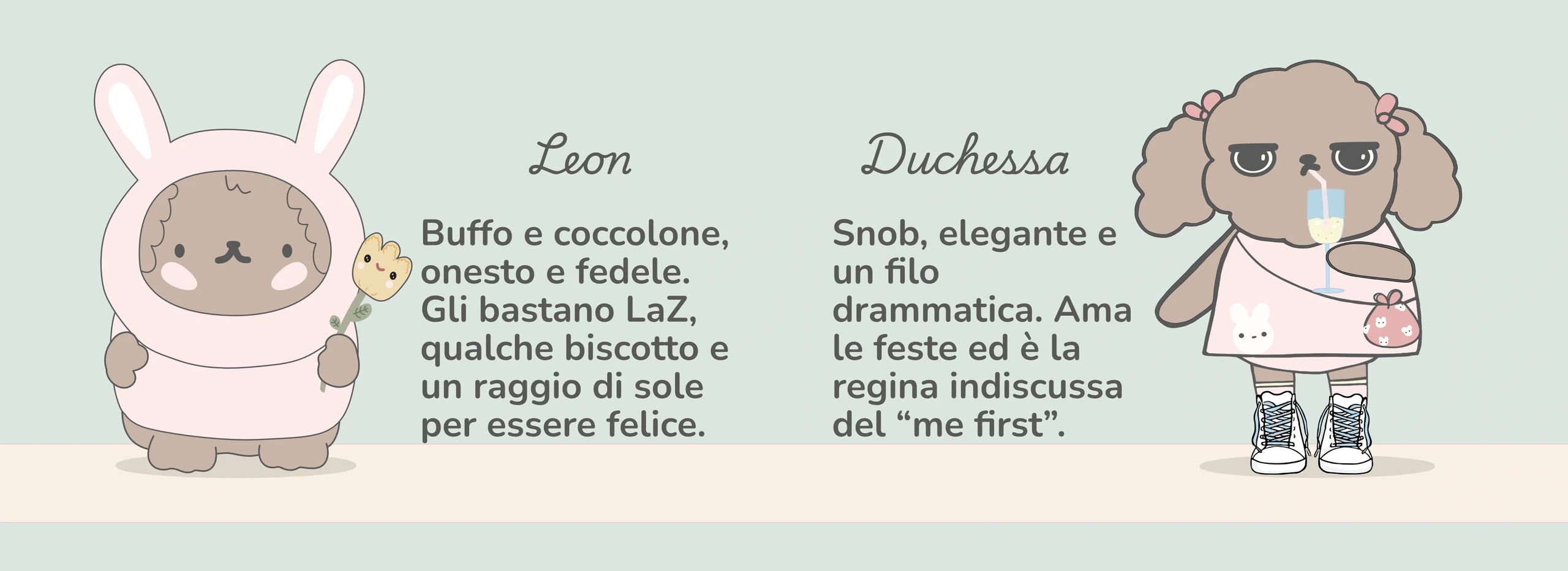 Illustrazione kawaii Duchessa e Leon