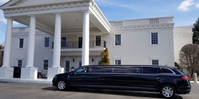 A black limousine