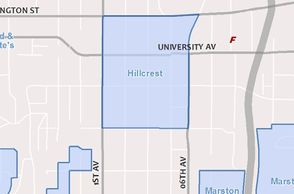 Map of proposed Hillcrest historic district, 2015 draft UPCU. Credit: City of San Diego