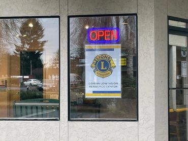 LVRC building front showing open sign and Lions Logo
