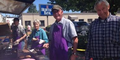 Lions Club members at work at grill