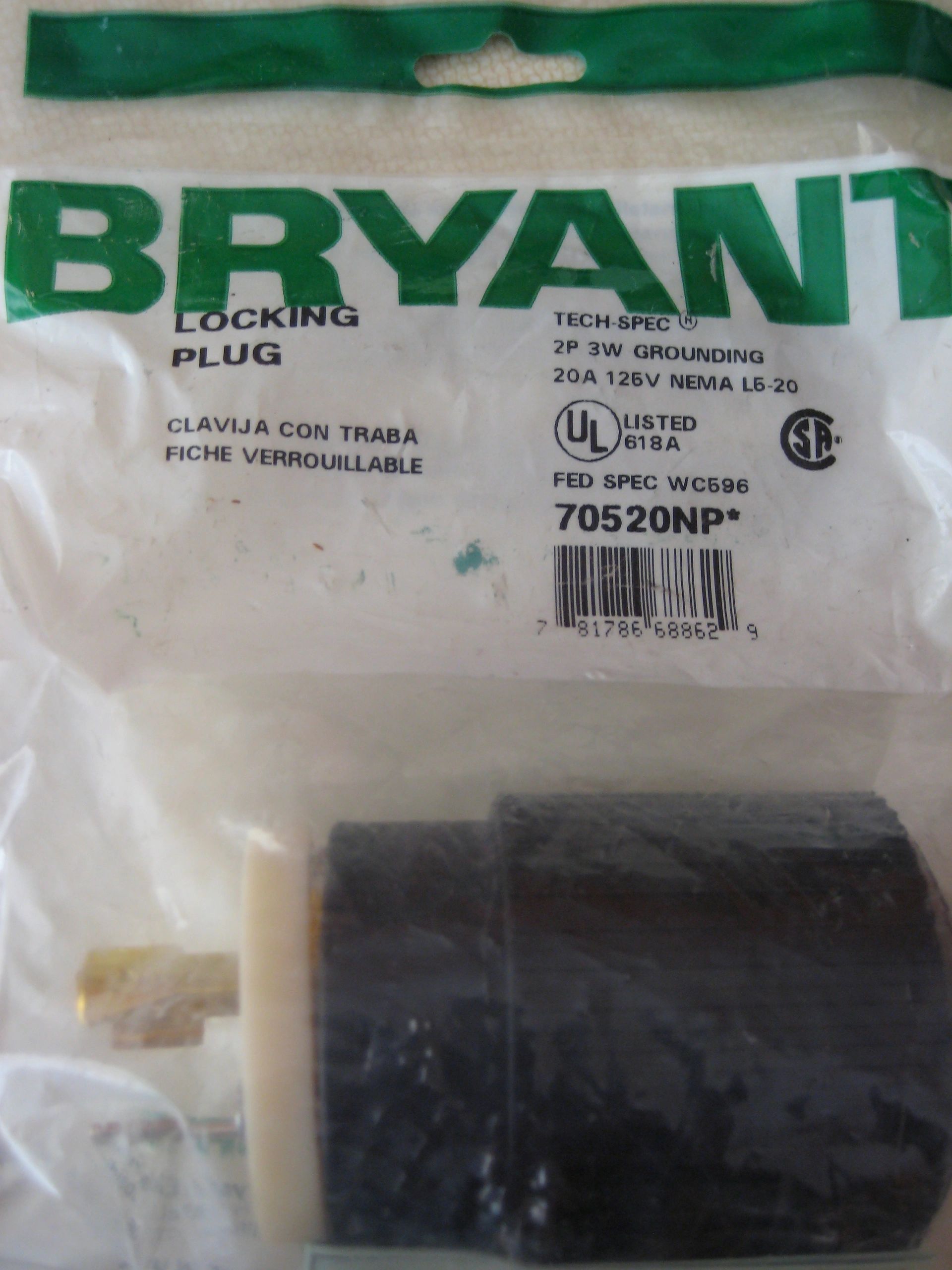 L5 20 twist bryant used locking plugs
