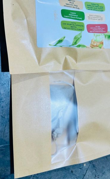 Package of customized herbal and spice tea with health benefits.