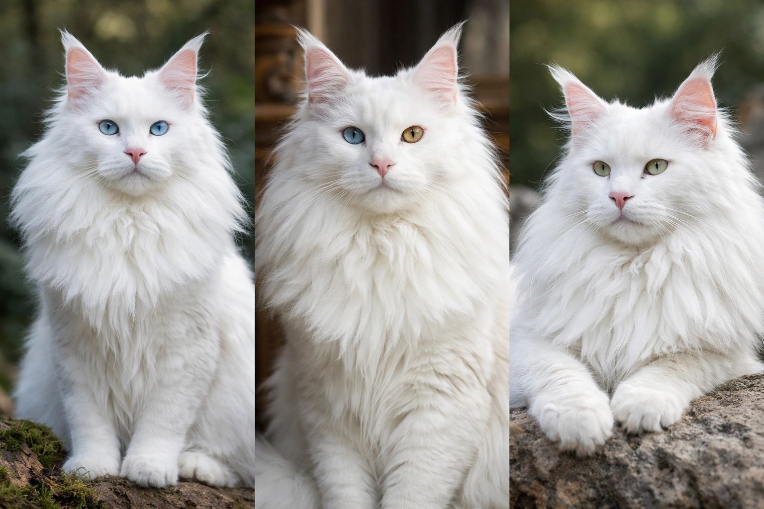Image generated as a representation of White Maine Coon cats