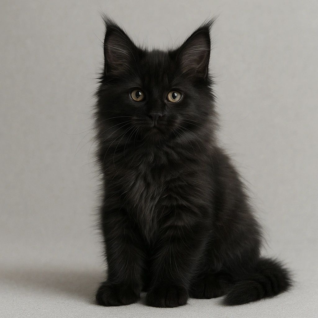 Image generated as representation of a black Maine Coon kitten