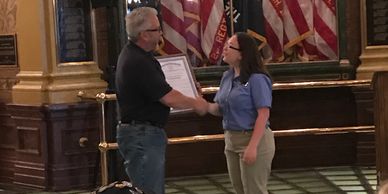 Cambray Sampson giving us the Special Legislative Tribute in the Capitol Rotunda.