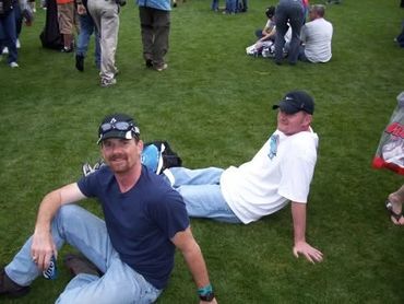 Jeff Button and John Green at the Daytona 500 in 2009.