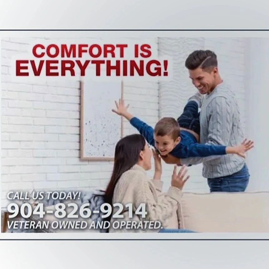 Happy family comfortably cool with a new ac system.