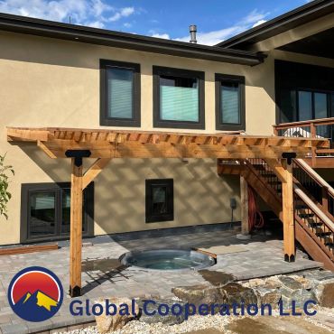 cedar pergola build by global cooperation llc in parker, co