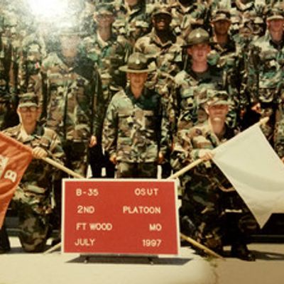 Group of soldiers in uniform, 1997, symbolizing veterans counseling and PTSD therapy.